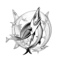 goldfish with shark fin  tattoo design idea