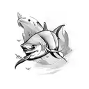 goldfish with shark fin  tattoo design idea