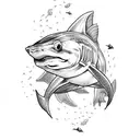 goldfish with shark fin  tattoo design idea