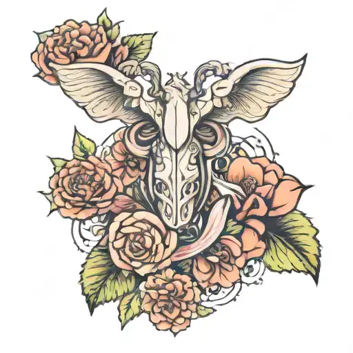 Flower uterus surrounded by a divine tattoo design idea