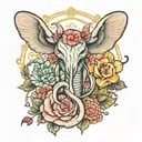 Flower uterus surrounded by a divine tattoo design idea