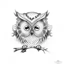 Owl with chains  tattoo design idea