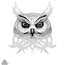 Owl with chains  tattoo design idea