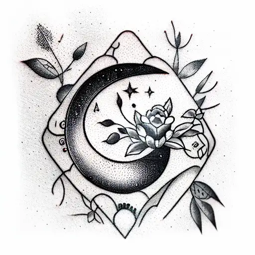 Moon tattoo design idea