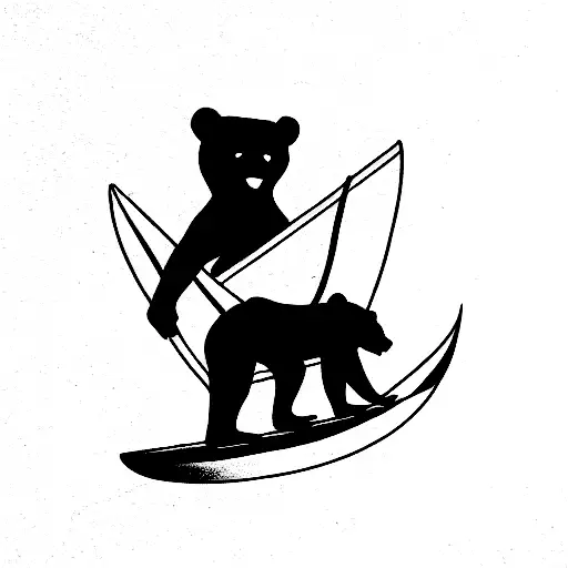 Grateful Dead bear surfing  tattoo design idea