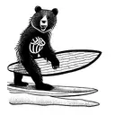 dancing Grateful Dead bear surfing longboard  tattoo design idea