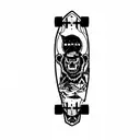 dancing Grateful Dead bear surfing longboard  tattoo design idea