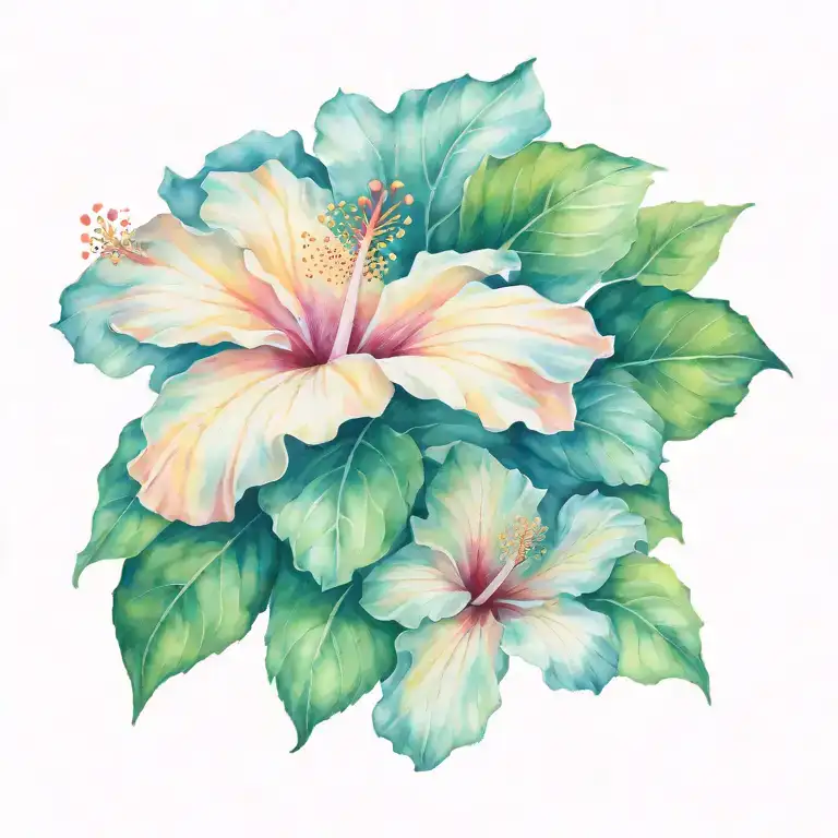 Hibiscus flower tattoo design idea