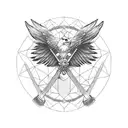 eagle with katana sword tattoo design idea