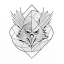 eagle with katana sword tattoo design idea