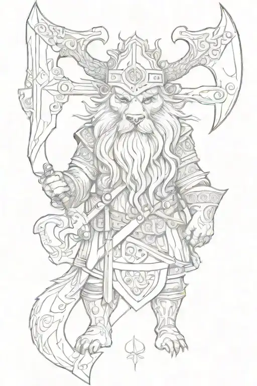 norse viking odin Norwegian  axe bear tattoo design idea