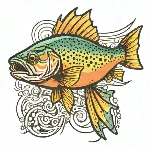 cutthroat trout fly fishing tattoo design idea