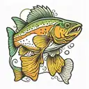 cutthroat trout fly fishing tattoo design idea