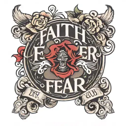 FAITH OVER FEAR GOD tattoo design idea