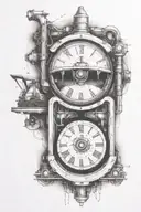 sand pouring future machine excavator tattoo design idea