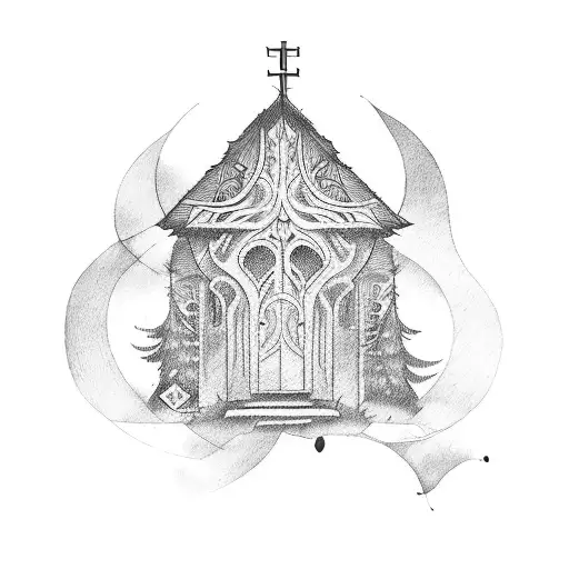 chapel tattoo design idea