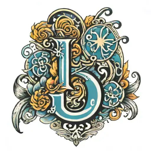 number 13 with letters N and G tattoo design idea