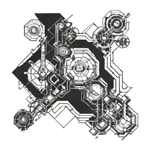 Incorporate a futuristic techno element into a military-inspired design tattoo design idea