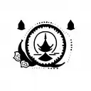 gothic and Buddhism  tattoo design idea