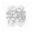 okayama train line map tattoo design idea