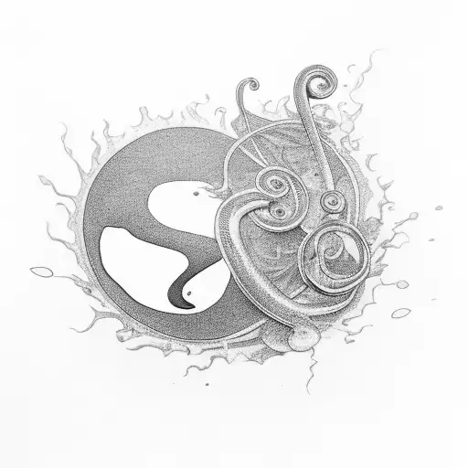 flaming question mark tattoo design idea