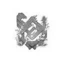 flaming question mark remain silent banner tattoo design idea