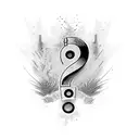 flaming question mark remain silent banner tattoo design idea