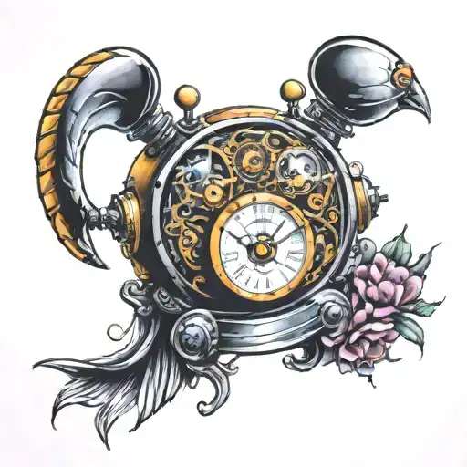 Time machine to time tattoo design idea