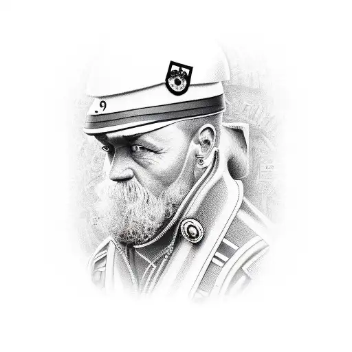 front part of de bory tattoo design idea