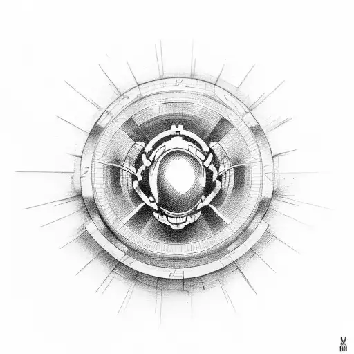 real steel atom tattoo design idea