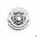 real steel atom tattoo design idea