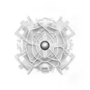 real steel atom tattoo design idea