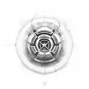 real steel atom tattoo design idea