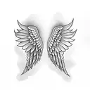 angel wings with the song lyrics tothe social distortion song 'angel wings' inside them tattoo design idea