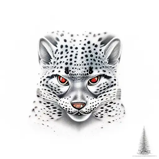 snow leapord tattoo design idea