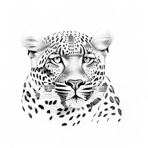 leopard print on ear tattoo design idea