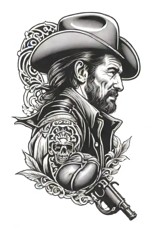 outlaw country music sleeve tattoo tattoo design idea