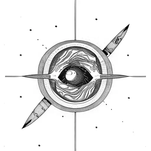un trou noir astronomie représentation physique tattoo design idea