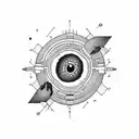 un trou noir astronomie représentation physique tattoo design idea