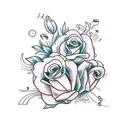flowers, music, saxophone tattoo design idea