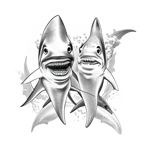 Shark tooth tattoo design idea