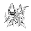 Shark tooth tattoo design idea