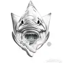 Shark tooth tattoo design idea