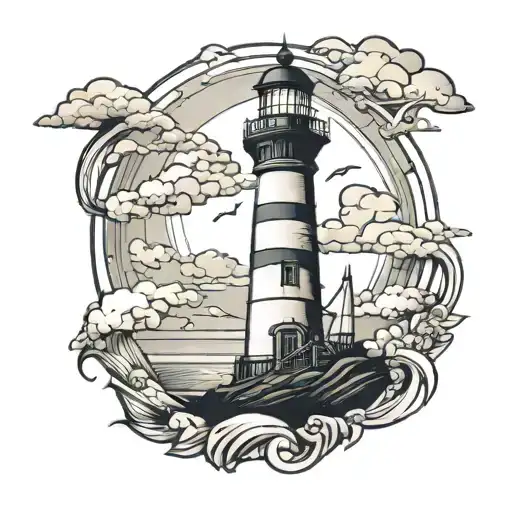 lighthouse standing tall tattoo design idea