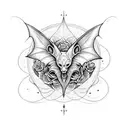 A mystical book with intricate crochet patterns on the cover, surrounded by gothic elements like bats and roses tattoo design idea