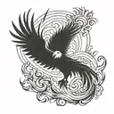 Phoenix rising from ashes tattoo design idea