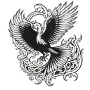 Phoenix rising from ashes tattoo design idea