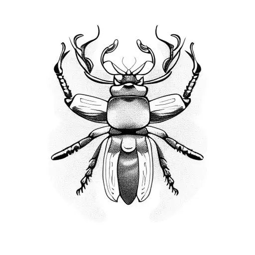Male Stag Beetle  tattoo design idea