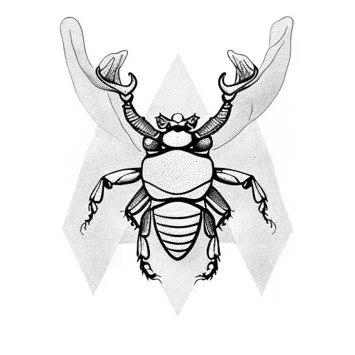 Stag Beetle  tattoo design idea