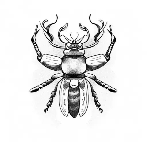 Male Stag Beetle  tattoo design idea